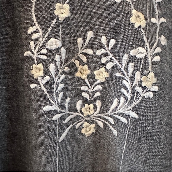 Handmade Maharaja Handcrafted 2-Piece Set Gray Embroidered Tunic & Pants Lounge - Picture 10 of 15